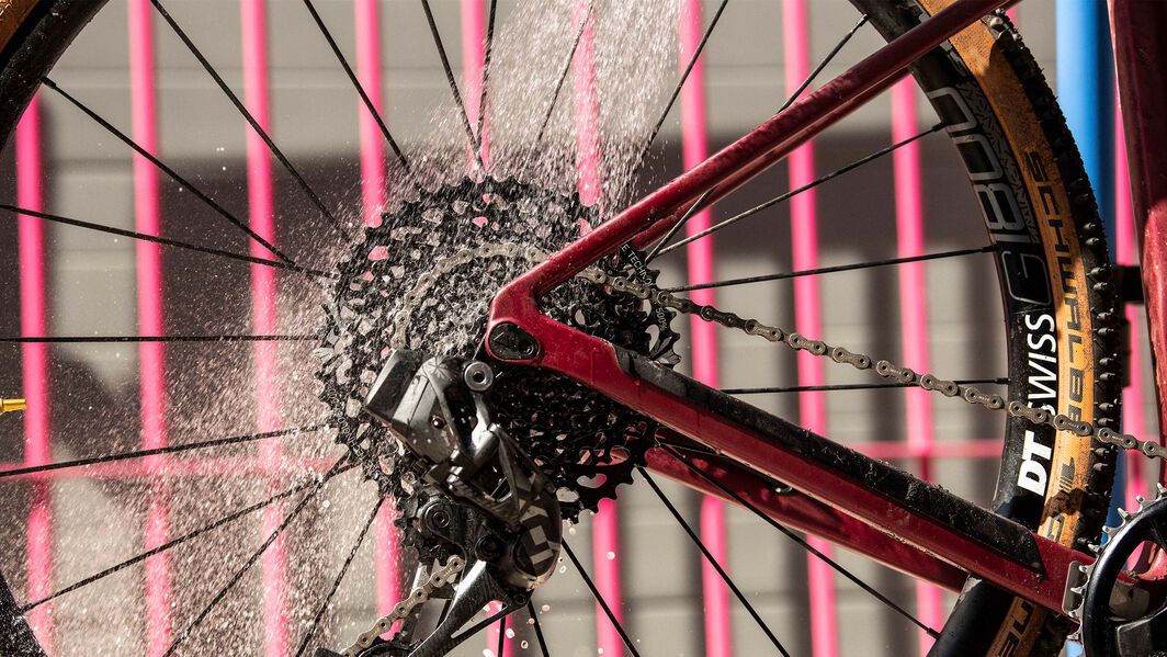 Step 2: rinse your bike frame and wheels