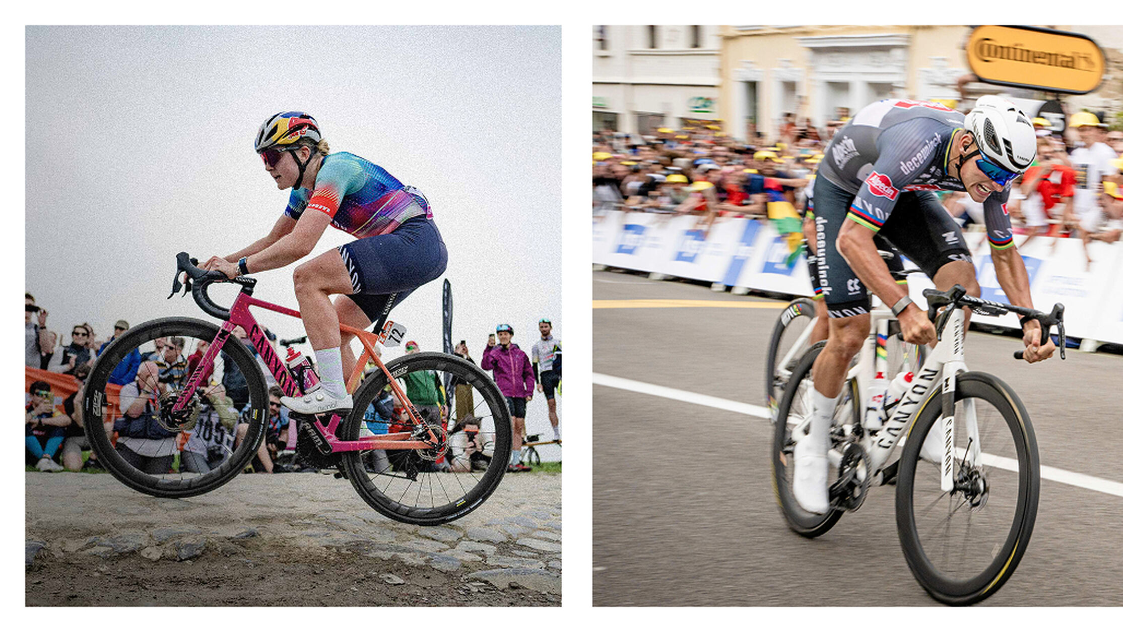 Driven by pro athletes at the front of the peloton: the Canyon Aeroad CFR and Ultimate CFR are engineered for race-winning performance.