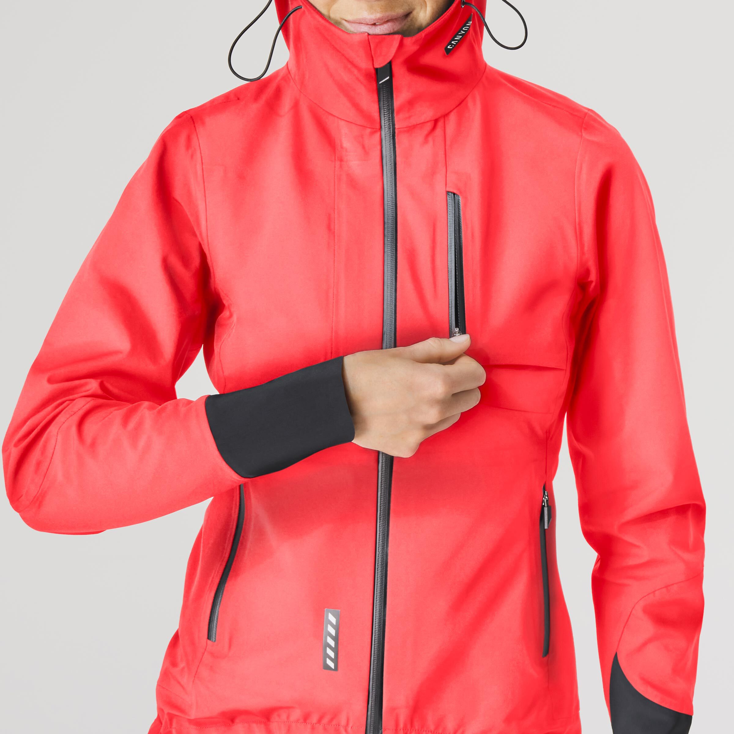 Canyon Women's Cycling Rain Jacket with Hoodie